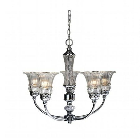 

Elegant Designs 5 Light Glass Ceiling Glacier Petal Chandelier Chrome