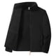 thumbnail image 2 of pstuiky camisas de manga larga para hombre, Blusa/camisa informal y moderna de color liso con cuello alto y cremallera para hombre tops de invierno para hombre l, 2 of 4