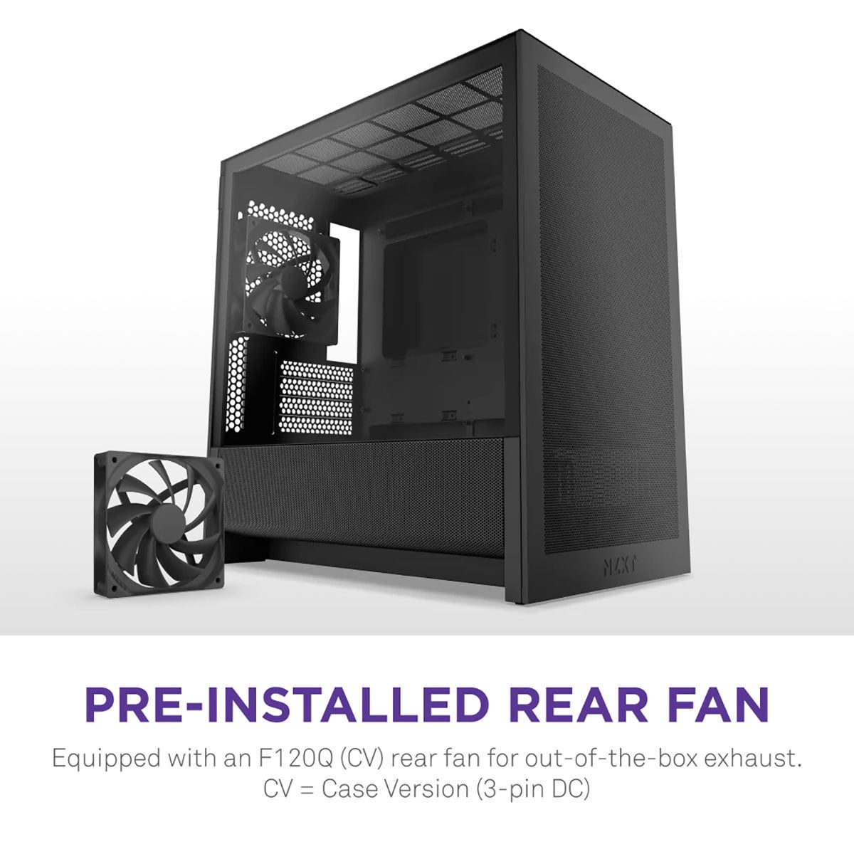 NZXT CCH31FB01 H3 Flow Micro ATX PC Case Black Tinted Glass
