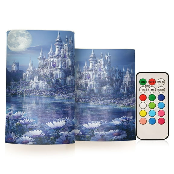 BZSMCE Flameless Candles LED Lights Fantasy Palacel Pattern Creativity Battery Candles