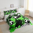 thumbnail image 3 of Feelyou Est Football Sleep Full Size Comforter Sets for Kids, Fashion Polkadot Stars Bedding Comforter Set, Cartoon Sports Theme Reversible Bedding Sets, Microfiber Bedroom Decor, 3-Piece, 3 of 8