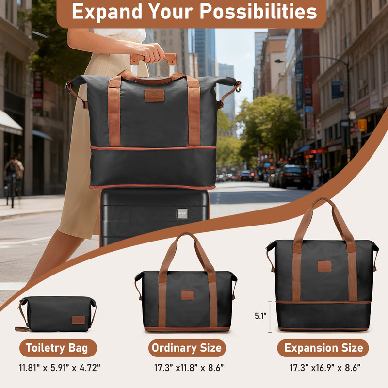Joyway 3-Piece Luggage Set with 20-Inch Carry-On, Black photo 7