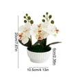 thumbnail image 3 of Orquídeas artificiales en maceta, Phalaenopsis artificiales con maceta de cerámica | Flores artificiales realistas con pétalos de silicona | No requieren mantenimiento, 3 of 6