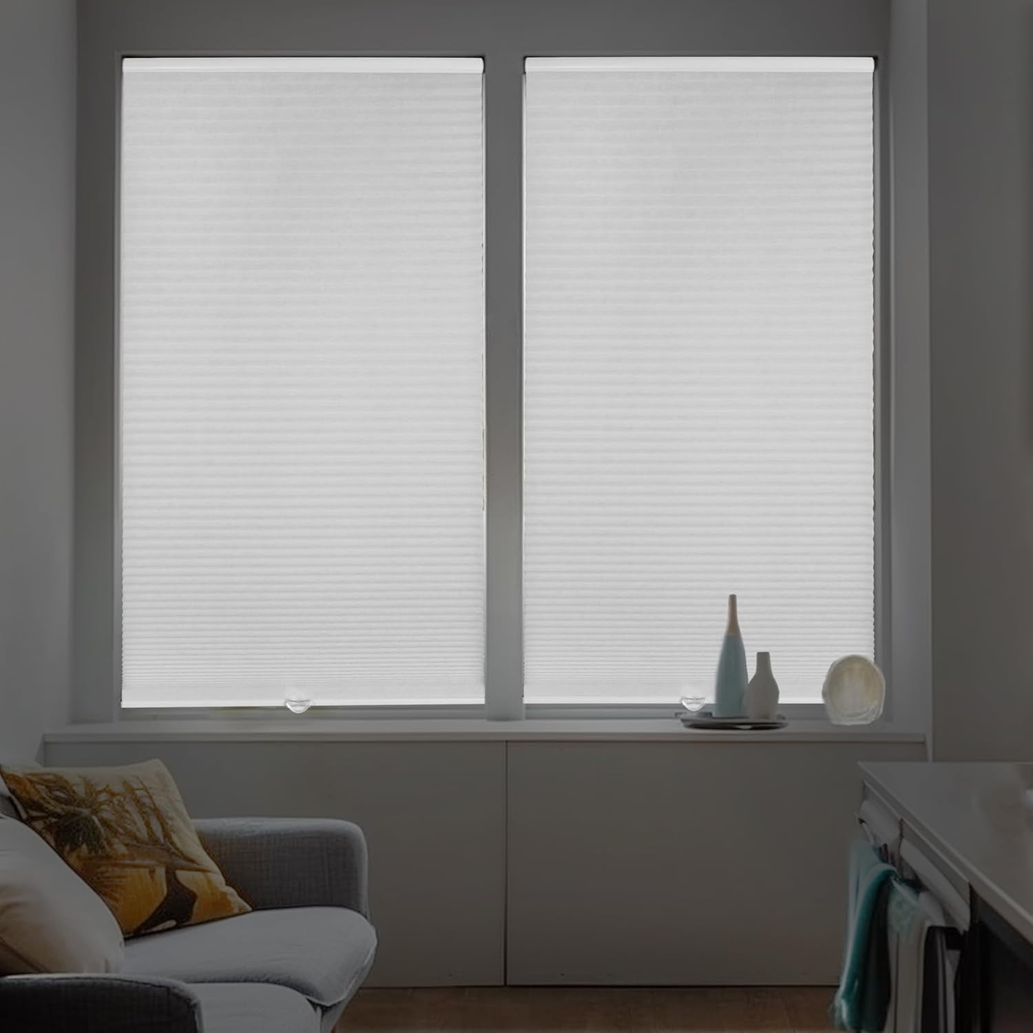 Chicology Salt Cordless Light Filtering Cellular Shades 65.75 in. W x 48 in. L