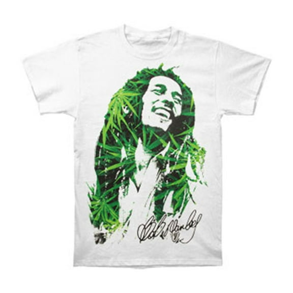 Bob Marley Dread Leaves White Juniors T-Shirt Unisex