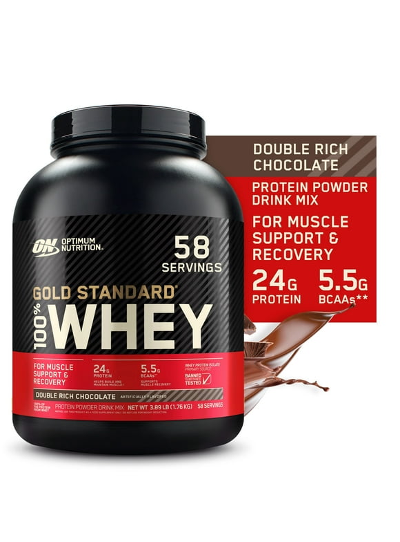 Optimum Nutrition, Gold Standard 100% Whey Protein Powder, Double Rich Chocolate, 58 Servings