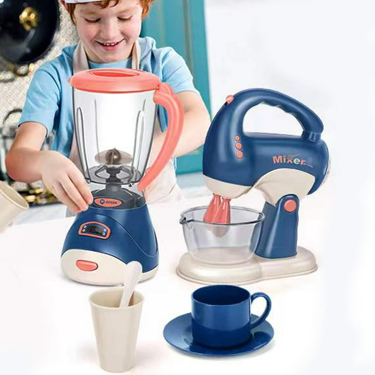 Kitchen Appliances Toy,Kids Kitchen Pretend Play Set with Coffee Maker Machine,Blender, Mixer and Toaster, Play Kitchen Set for Kids