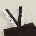 thumbnail image 3 of EIMELI Baby Suspender Pants Sleeveless Lace Trim Ribbed Knit Overalls Leggings, 3 of 6
