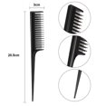 thumbnail image 2 of 3 Piece Triple Teasing Comb, Rat Tail Combs for Women, Tool Structure Tease Layers Rattail Comb, Rat Tail Comb for Back Combing Root Teasing, Adding V, 2 of 4