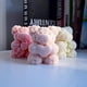 thumbnail image 4 of Xiao Hua Moldes de silicona para hacer velas de aromaterapia, velas de resina, pilar, cera, jabón, flor, arcilla, para San Valentín, boda, oso de rosas 3D con vela rosa., 4 of 4