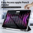 thumbnail image 6 of KVTVOU iPad Pro 11 Inch 4th/3rd/2nd/1st Generation Case 2022 2021 2020 2018, Clear Cover with Pencil Holder, Auto Wake/Sleep, Tri-fold Stand, Black, 6 of 9