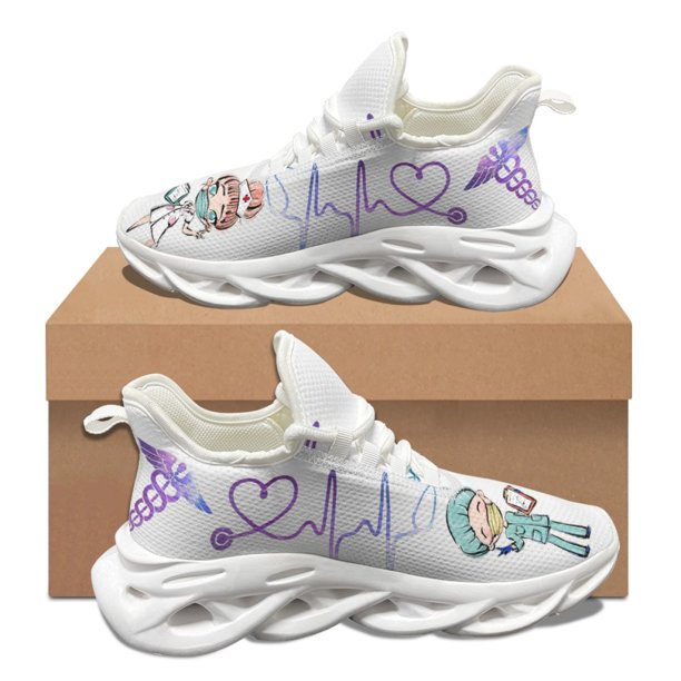 Zapatillas ligeras de plataforma para exteriores con diseño de ECG para mujer, estilo médico y enfermera,
