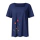 thumbnail image 5 of Camisas de Manga Corta para las Mujeres Blusa Suelta de Impresión de Flores de Verano, Camisa para el Hogar Y el Uso Diario, 5 of 5
