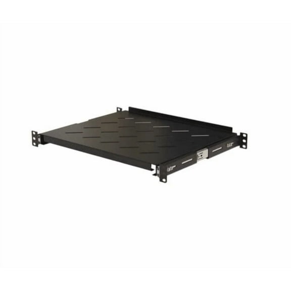 ​​Cables Direct Online 1U 19" Adjustable Sliding Server Rack Shelf, 4-Post Mount, 14–17" Depth, 40 lb Capacity​