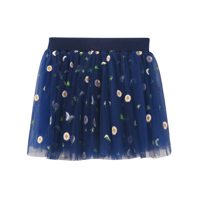 Icvfdpl Robe d'Été pour Filles, Jupe de Danse, Jupe Florale, Jupes de Ballet, Robe d'Été Bleue Douce 18-24 Mois