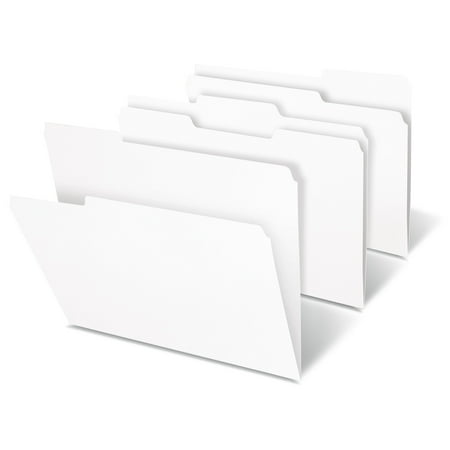 Office Depot® Brand File Folders, 1/3 Cut, Letter Size, White, Box Of 100 Folders