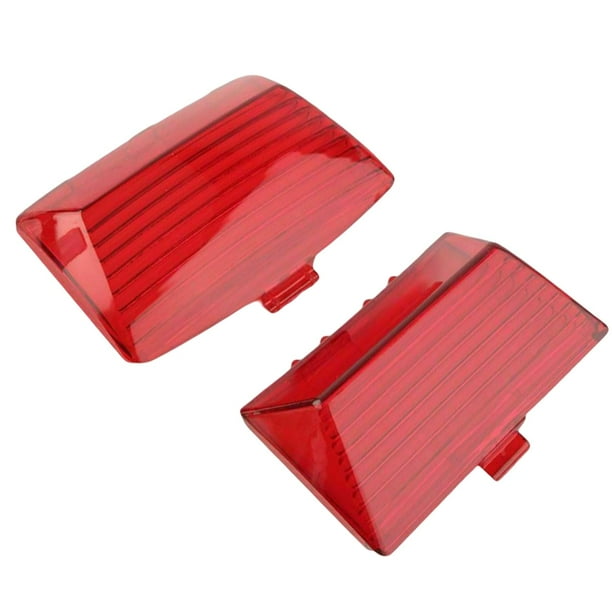 2 piezas de cubierta de lente de lámpara delantera y trasera, puntas de guardabarros, guardabarros para cicleta, compatible con Glide Rojo