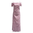 thumbnail image 4 of Pompotops Mode Femme Été Manches Courtes Aguichant Décontractée Imprimé Dos Nu Longue Robe, 4 of 8