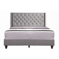 thumbnail image 5 of Queen Size upholstered bed frame with light grey polyester fabric, easy assembly, no box spring needed for master bedroom., 5 of 6