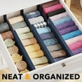 thumbnail image 2 of SpaceAid Bamboo Dresser Drawer Dividers 6 Pack, 4.65“ High Adjustable 12.5“-17” Drawer Organizers for Clothing, Blue, 2 of 7