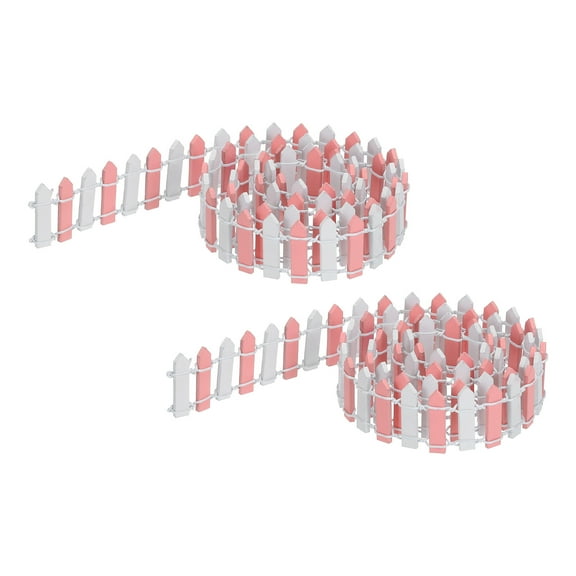 Uxcell 2pcs 35 Inch Miniature Garden Fence, Mini Ornament Wood Picket Fence Decorative Dollhouse Home Pink White