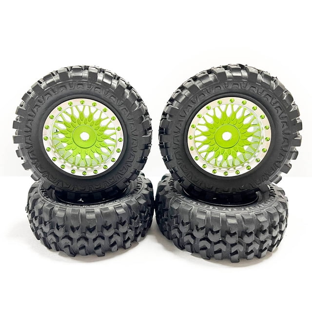 ZheElen RCGOFOLLOW 1/24 Plastic Wear-resistant Wheel Rims Tyre RC Upgrade Part Rc Wheel Rims Tyre For ECX Barrage RC Car Part Green