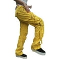 thumbnail image 2 of Juicy Trendz Women’s Utility Cargo Pants – Military Army Style Hiking Work Trousers with Multiple Pockets 2803-Yellow S, 2 of 4