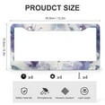 thumbnail image 3 of 2 Pcs Set Spring Blue Purple Flowers Dragonfly License Plate Frames Vintage Summer Botanical Car Front License Plate Frame Quality Aluminum 2 Round Holes for Women Men Auto Decoration Hardware, 3 of 6