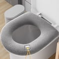 thumbnail image 4 of Cubierta de asiento de inodoro de invierno Sunnimix Cojín Closestool Mat engrosado Gris, 4 of 6