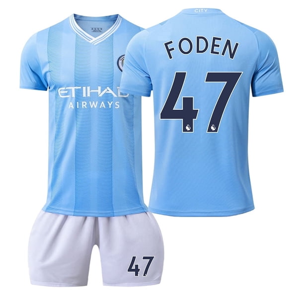 2024 nuevas camisetas de fútbol azules de Foden para hombres/niños, ropa deportiva de fútbol 26