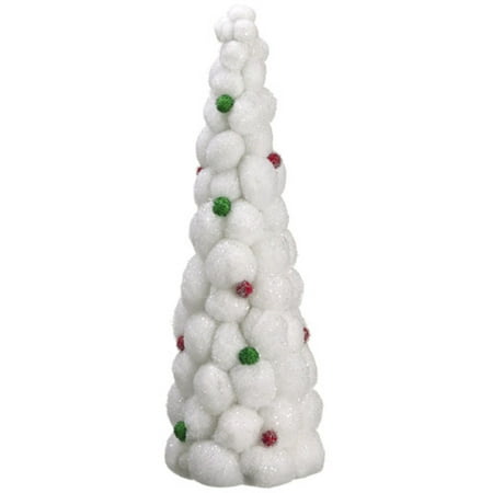 24" Whimsical Snowball Glitter Table Top Christmas Topiary Tree - Unlit