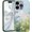 Blue Flower Heart, variant on Cute Simple Drawings Pattern Silicone Case for iPhone 16 Plus Women Girls Aesthetic Design Ultra Thin White Liquid Silicone Phone Case All-Round Protection Cover with Microfiber Lining