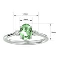 thumbnail image 5 of SuperJeweler 1.15 Carat Oval Shape Green Amethyst and Two Diamond Ring In 14 Karat White Gold For Women, 5 of 6