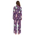 thumbnail image 3 of FORMRS Womens Pajama Set Long Sleeve Top and Pants with Pockets Soft Comfy Lounge Sleepwear, Sizes S-2XL, Purple Space Cat Pattern, 3 of 7