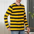 thumbnail image 6 of Men's striped neck long-sleeved T-shirt, basic casual top, 6 of 18