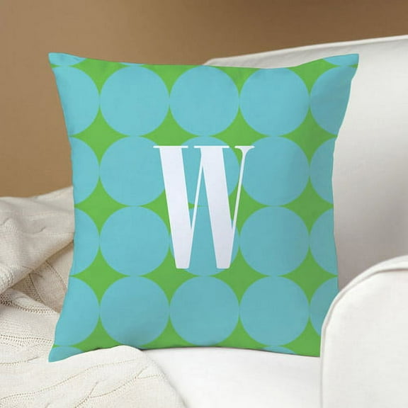 Personalized Blue Polka Dots Pillow