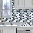 thumbnail image 4 of DEWOO Peel and Stick on Self Adhesive Backsplash Wall Marble Tiles Stickers 3D for Kitchen Bathroom,Dark Blue (10-Sheet, 12"×12"), 4 of 11