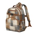 thumbnail image 2 of Brown and Grey Abstract Art Artwork Backpack for School,Cute School Bag,Schoolbag with Adjustable Shoulder Straps & Padded Back,15.25"x11.5"x5.25", 2 of 6