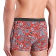 thumbnail image 4 of Men's Boxer Briefs, Paisley Red Soft Comfy Mens Underwear Boxer Briefs Breathable With Widen Waist, 4 of 7