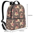 thumbnail image 4 of Lsque Cut Pug Pattern Backpack – School Travel Canvas Daypack with Ergonomic Padded Straps, Multiple Compartments & Leather Handle, 4 of 5