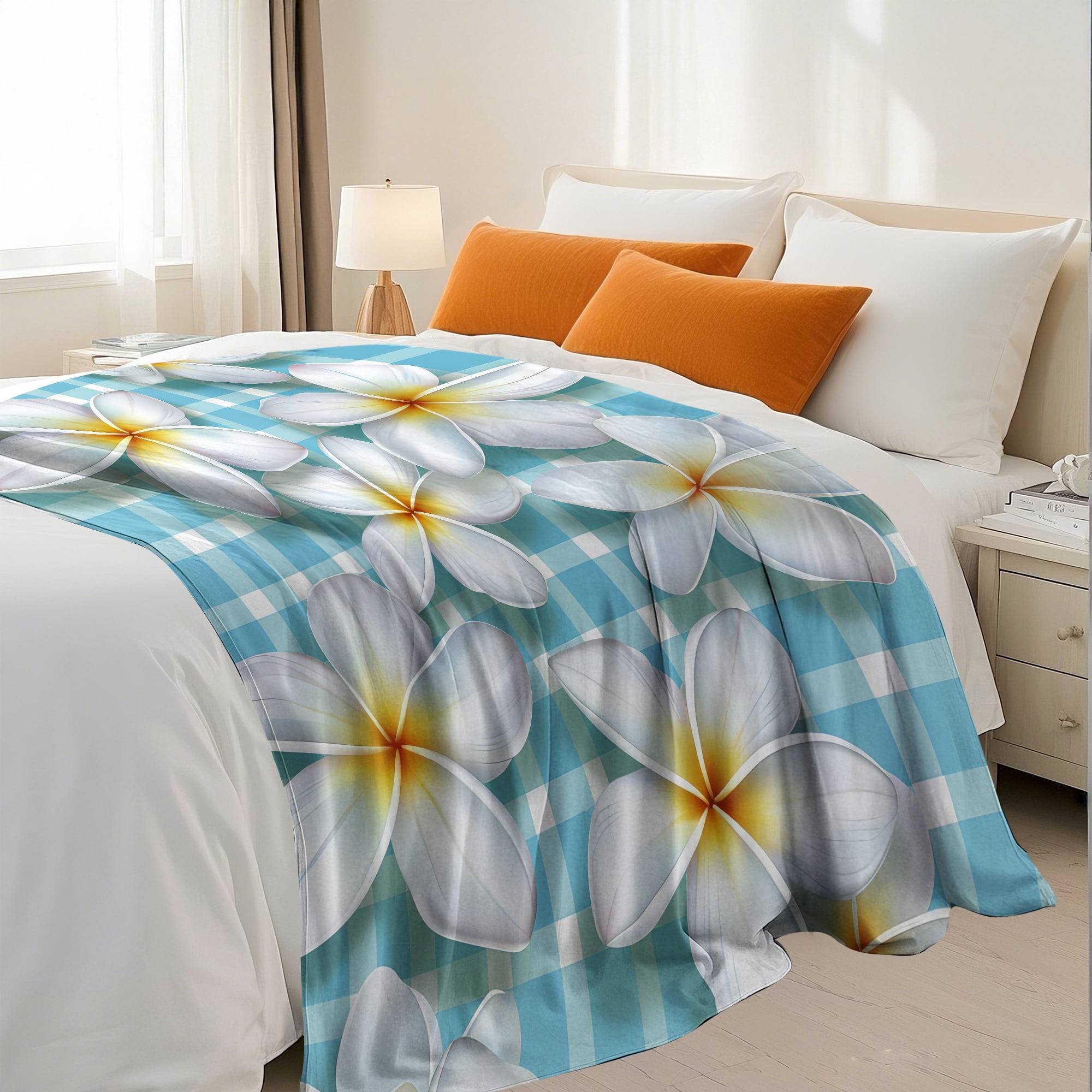 Flannel Fleece Throw Blanket, Soft Large Throw Blanket, Lightweight Cozy Plush Throw Blanket Fit Sofa Bed, 50"x60", Florals