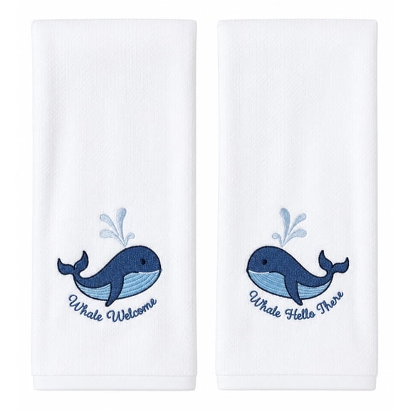 Serafina Home Guest Whale Hand Towels, 2 Count