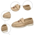 thumbnail image 4 of Rokment Women's Fringe Slip on Penny Loafers Suede Tassel Platform Chunky Low Heel Ballet Flat Oxfords Boho Beach Casual Fashion Walking Dress Shoes D Size 6.5, 4 of 6