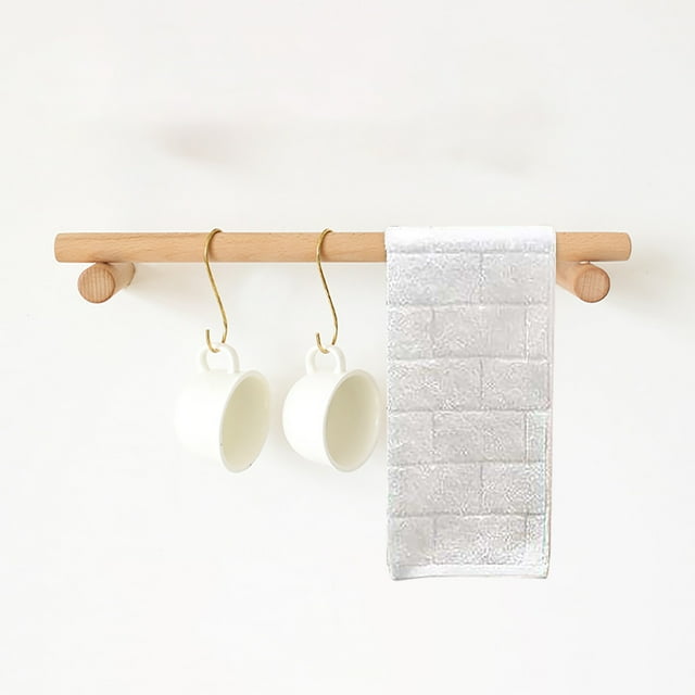 XWSHYW Ganchos para Adornos Toallero de Madera de Haya para Colgar En La Pared, para Baño, Inodoro, Toallero de Madera