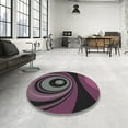 thumbnail image 3 of Ahgly Company Indoor Rectangle Patterned Purple Lily Purple Novelty Area Rugs, 4' x 6', 3 of 6