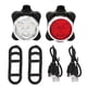 thumbnail image 1 of Luz de advertencia de seguridad trasera delantera para bicicleta LED recargable por USB de 650 mA (juego rojo y blanco), 1 of 12