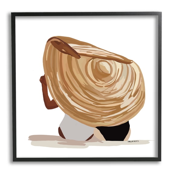 Stupell Industries Beach Babe Friends Tropical Summer Sun Hat Graphic Art Black Framed Art Print Wall Art, Design by Amelia Noyes