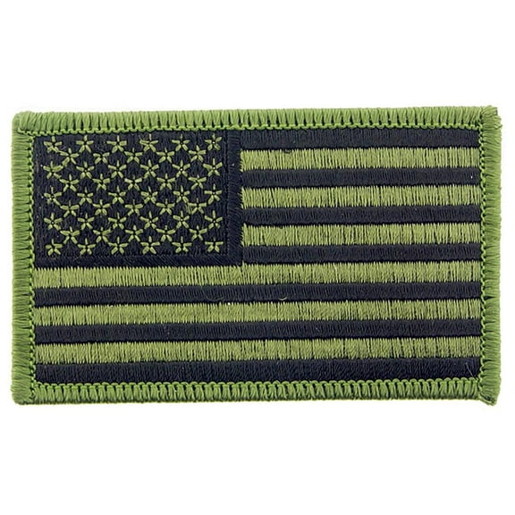 American Flag Patch Green 2" x 3 1/4"