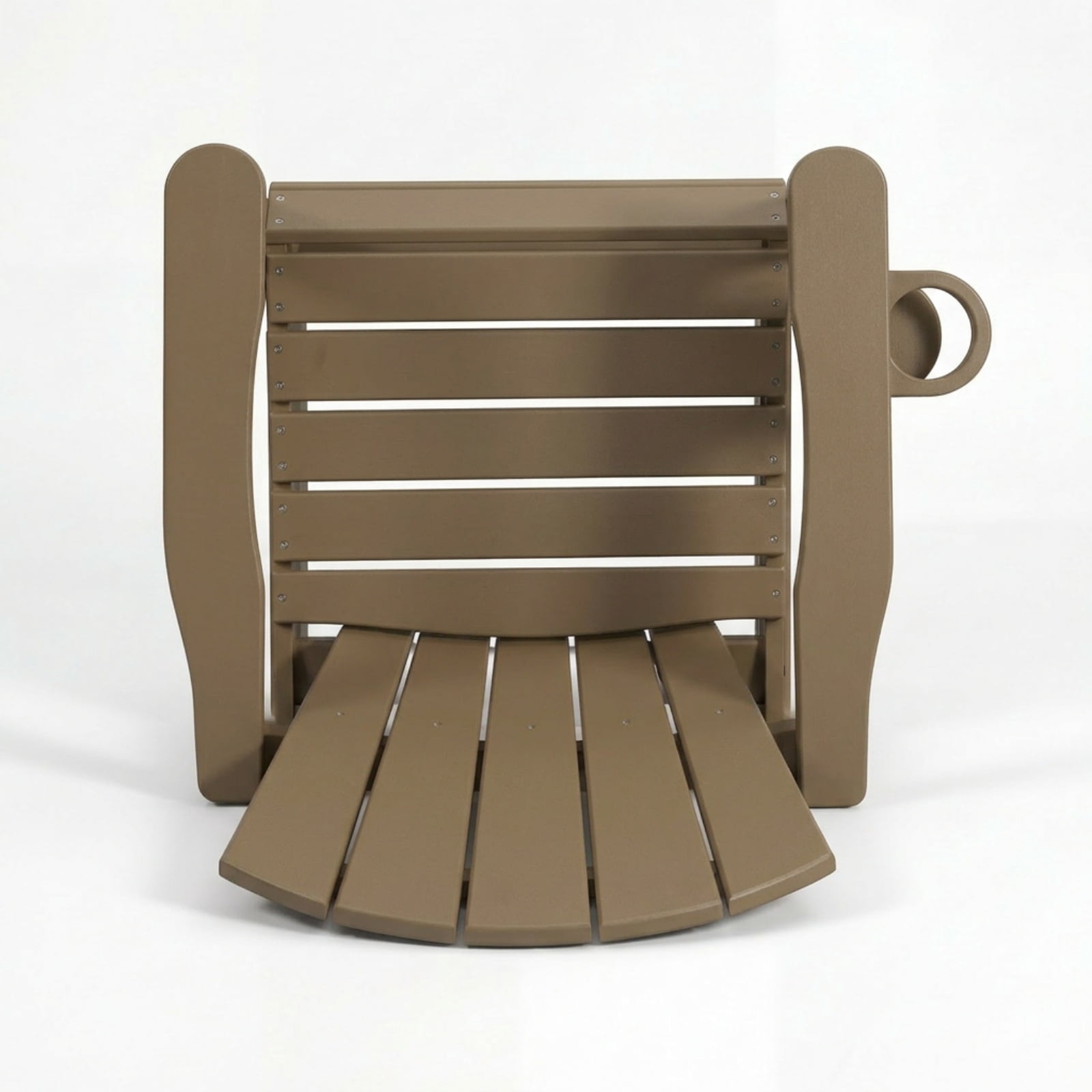 Bar Height Adirondack Chair with Cup Holder, Outdoor Patio HDPE Bar Chair with Armrests, Ergonomic High Back Chair for Deck, Porch, Backyard