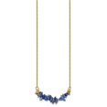 thumbnail image 2 of Diamond2Deal Stainless Steel Polished Yellow IP-plated Blue Sodalite Plus a 2.75 in ext Cable Chain Necklace for Women 17.75", 2 of 6